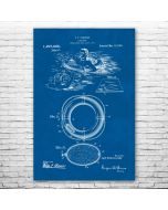 Swimming Rescue Patent Print Poster