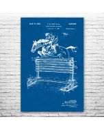 Horse Jumping Fence Patent Print Poster