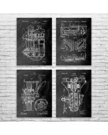 Automotive Patent Posters Set of 4