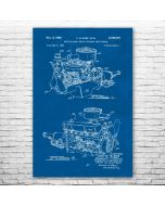 220 Slant Six Engine Patent Print Poster