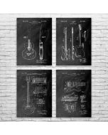 Guitar Patent Posters Set of 4