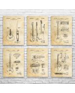 Guitar Patent Posters Set of 6