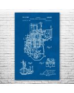 Buchi Two Stroke Engine Patent Print Poster