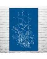 Super SNES Controller Exploded View Patent Print Poster