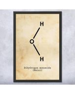 Water H2O Molecule Framed Wall Art Print