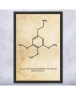 Mescaline Molecule Framed Wall Art Print