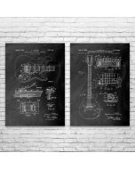 Electric Guitar Patent Prints Set of 2