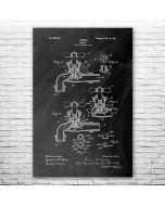 Water Faucet Patent Print Poster