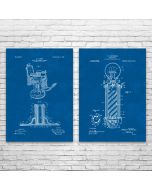 Barber Shop Patent Prints Set of 2