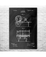 Concrete Mixer Patent Print Poster