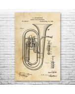 Concert Tuba Patent Print Poster