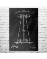 Nikola Tesla Electricity Transmitter Patent Print Poster