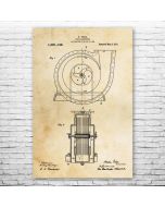 Nikola Tesla Fluid Propulsion Patent Print Poster
