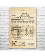WW2 Tank Patent Print Poster