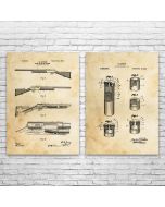 Shotgun Patent Prints Set of 2