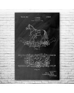 Rocking Horse Patent Print Poster