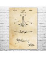 Lockheed Electra 10E Airplane Patent Print Poster