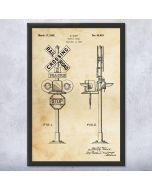 Railroad Crossing Signal Patent Framed Print
