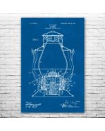 Oil Lamp Patent Print Poster
