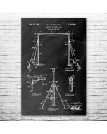 Gymnastics Horizontal Bar Patent Print Poster