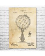Globe Patent Print Poster