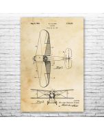 Staggered Biplane Patent Print Poster