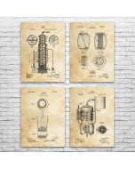 Whiskey Patent Posters Set of 4