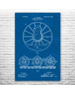 Locomotive Train Wheels Patent Print Poster