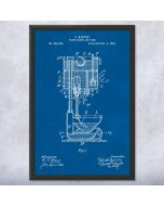 Pull Chain Toilet Patent Framed Print