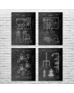 Plumbing Patent Posters Set of 4