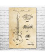 Jaguar Guitar Patent Print Poster