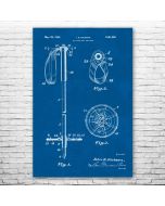 Ski Pole Grip & Ring Patent Print Poster