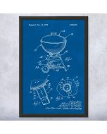 Charcoal Kettle Grill Patent Framed Print