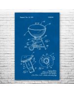 Charcoal Kettle Grill Patent Print Poster