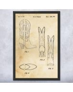 Cowboy Boot Patent Framed Print
