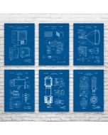 Television TV Patent Posters Set of 6