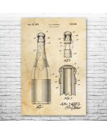 Champagne Bottle Patent Print Poster