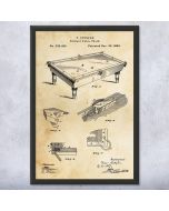 Pool Table Patent Framed Print