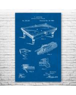 Pool Table Patent Print Poster