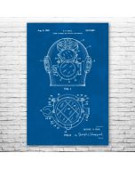 Underwater Welders Helmet Patent Print Poster