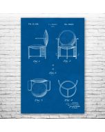 F.L. Wright Chair Patent Print Poster
