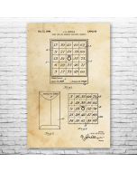 Bingo Card Patent Print Poster