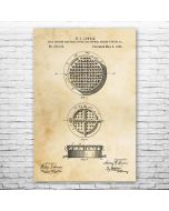 Manhole Cover Patent Print Poster