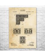 Postage Stamps Patent Print Poster