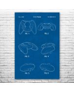 Video Game Controller Patent Print Poster