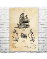 Locomotive Headlight Patent Print Poster