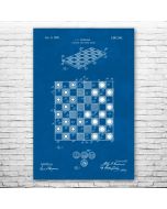 Checkers Board Patent Print Poster