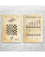 Chess & Checkers Patent Prints Set of 2