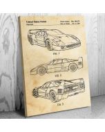 F40 Sports Car Patent Canvas Print
