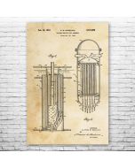 Nuclear Reactor Fuel Rods Patent Print Poster